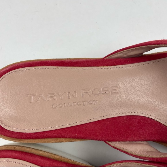 Taryn Rose Red White Leather Thong Slip On Sandals Shoes Women Size 8.5 B - Picture 4 of 8